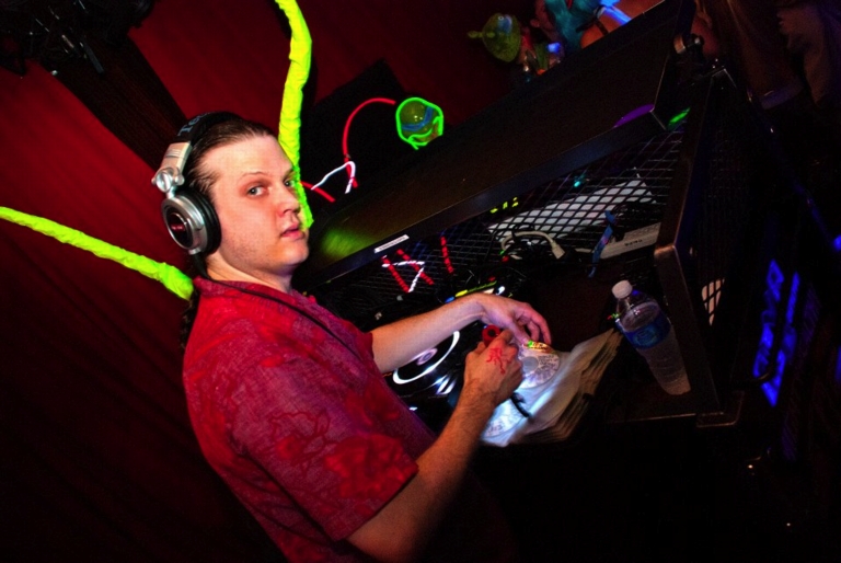 Orion DJing at a party